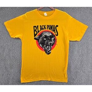 Black Pumas Shirt Mens Medium Yellow Music Band Merch Graphic Tee Austin TX